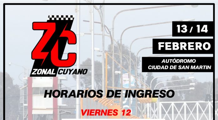 Ingresos al autódromo e inscripciones on line, solo se podrá entrar hasta las 24 hs…