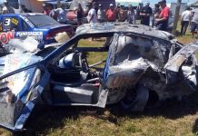 Desesperante momento se vivió hoy en Marcos Juarez, se prendió fuego un auto luego de un toque…