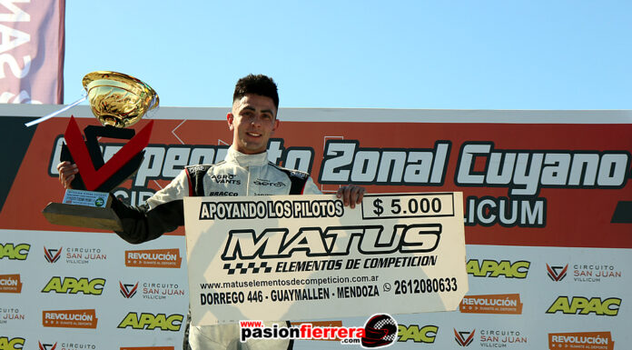 Repite en el TP, Danilo Gil ganó en el Villicum, segundo Carlos Manzano que se afianza en el campeonato y tercero desde atrás Willi Sánchez
