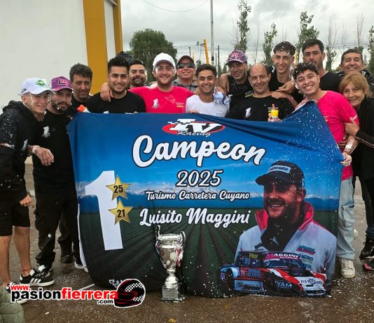 Fabián Maggini el ganador del TC Cuyano, Ricardo Moreno ganó en pista pero fue excluido por maniobra en perjuicio de Fabrizio Maggini, Luisito Maggini es el Campeón 2025 del TC Cuyano…